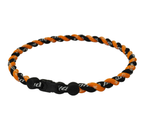 PHITEN TITANIUM TORNADO NECKLACE BLACK/ORANGE