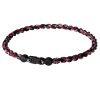 PHITEN TITANIUM TORNADO NECKLACE BLACK/MAROON